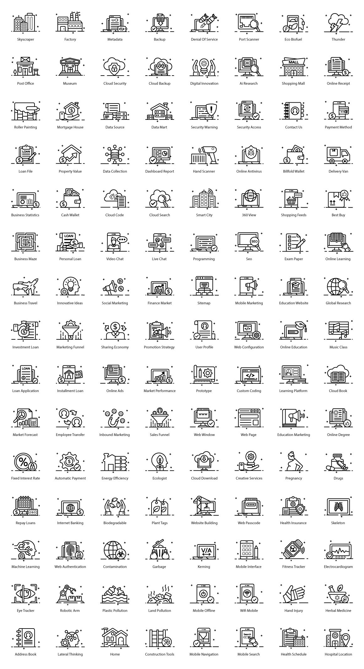 600 Premium Outline Icons