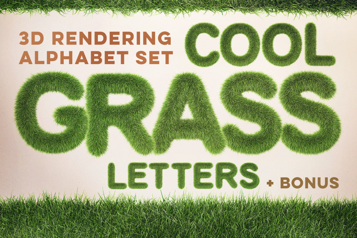 3D Grass Letters Pack 3D Grass Letters Pack