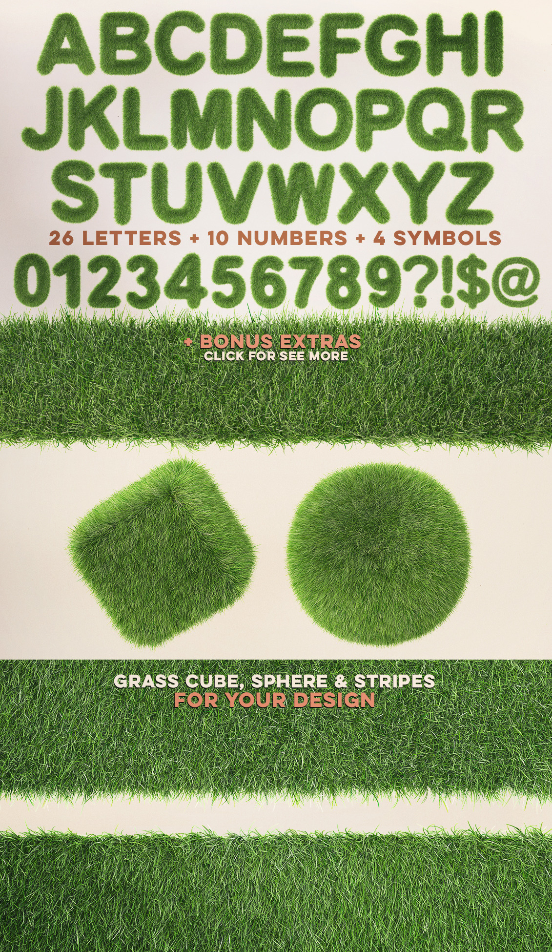 3D Grass Letters Pack 3D Grass Letters Pack