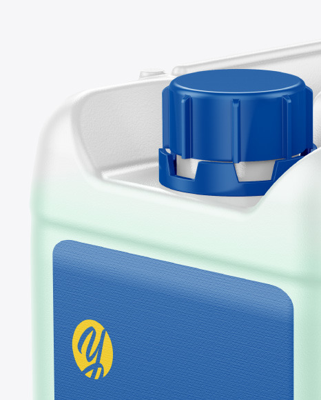 Plastic Jerrycan with Liquid Mockup