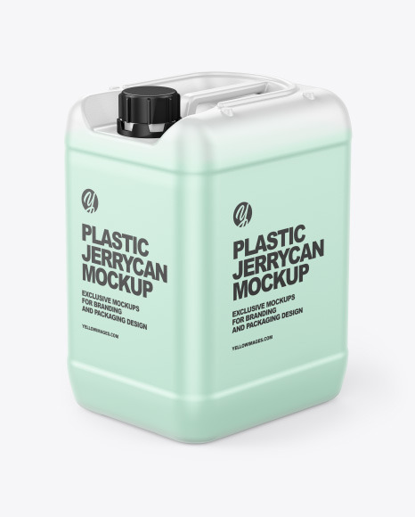 Plastic Jerrycan with Liquid Mockup