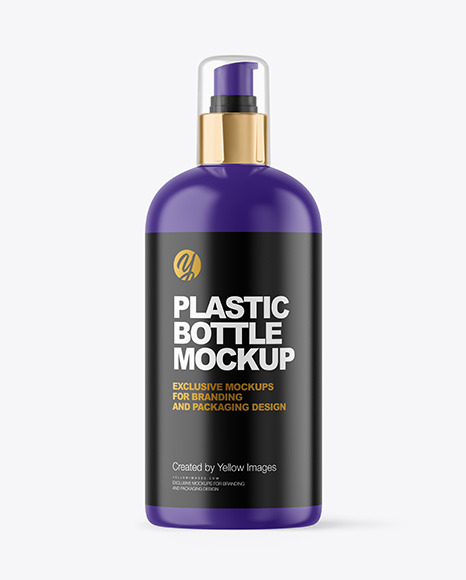 Matte Cosmetic Bottle with Pump Mockup - Label mockup bottle