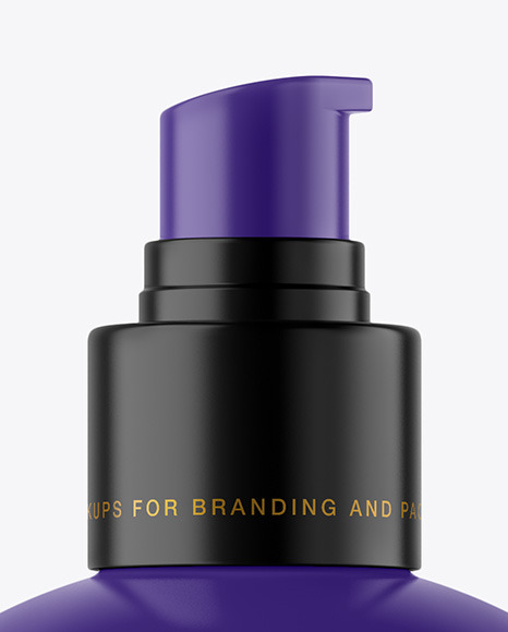 Matte Cosmetic Bottle with Pump Mockup