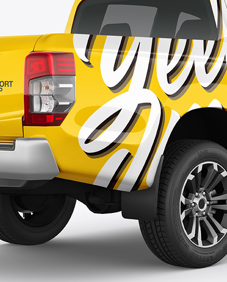 Pickup Truck Mockup - Back Half Side View