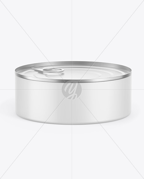 Metallic Tin Can w/ Matte Finish Mockup