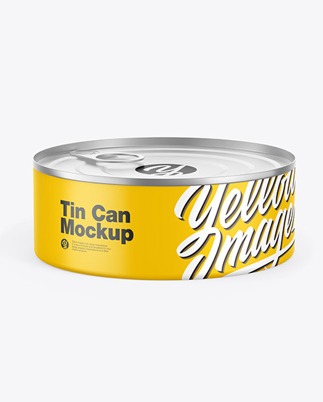 Metallic Tin Can w/ Matte Finish Mockup