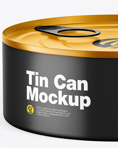 Metallic Tin Can w/ Matte Finish Mockup