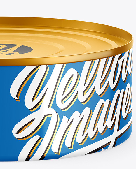 Metallic Tin Can w/ Glossy Finish Mockup