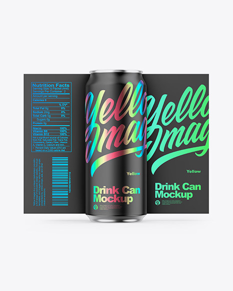 Glossy Metallic Can W/ Matte Finish Mockup