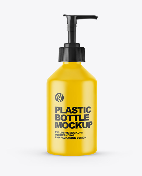 Matte Cosmetic Bottle with Pump Mockup