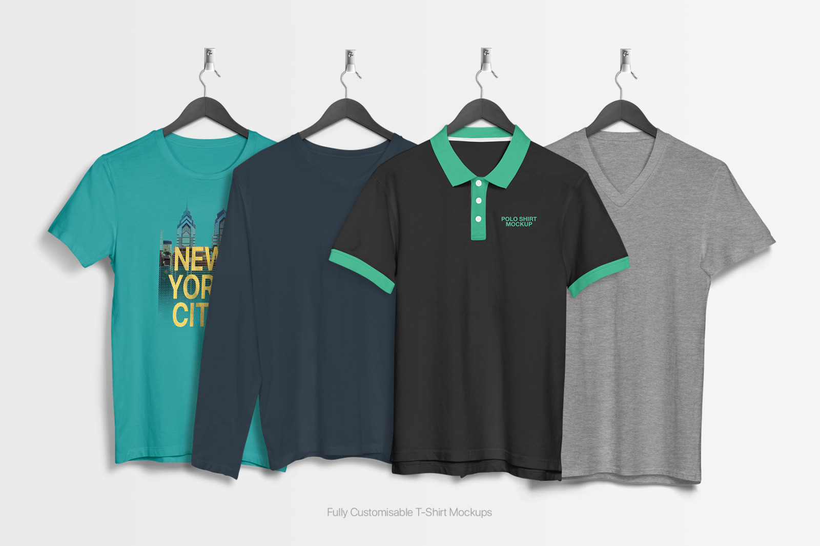 T-Shirt Mockup - Hanging Apparel Bundle T-Shirt Mockup - Hanging Apparel Bundle