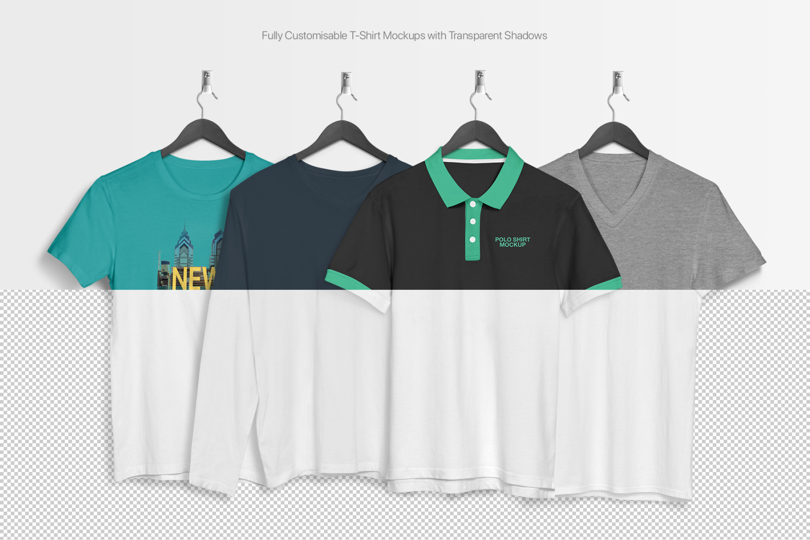 T-Shirt Mockup - Hanging Apparel Bundle T-Shirt Mockup - Hanging Apparel Bundle