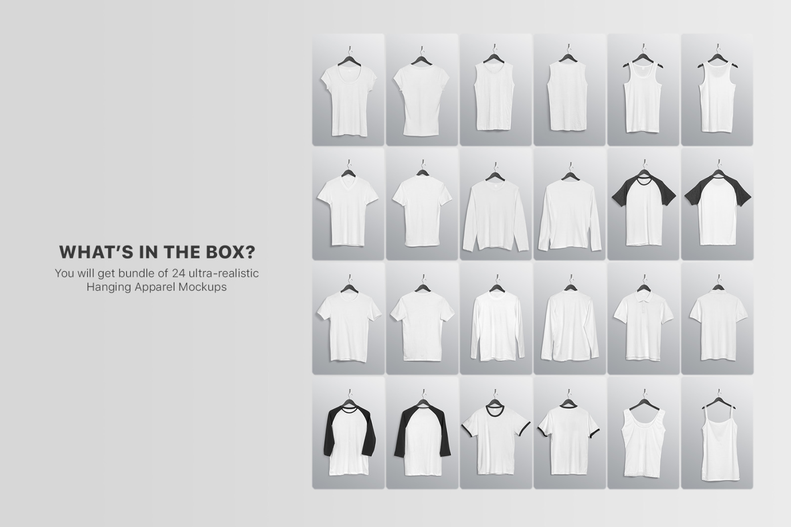 T-Shirt Mockup - Hanging Apparel Bundle T-Shirt Mockup - Hanging Apparel Bundle