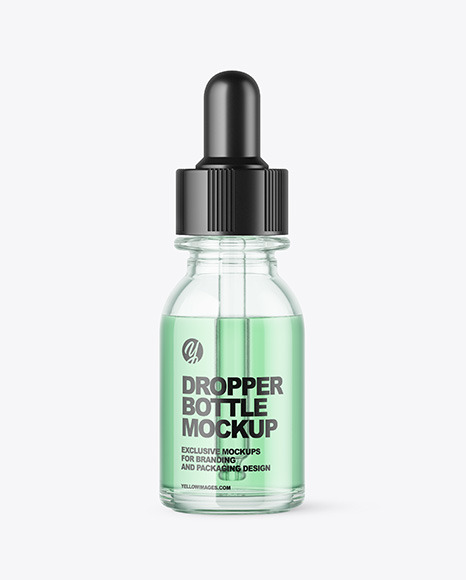 Clear Glass Dropper Bottle Mockup - Glass dropper bottle mockup