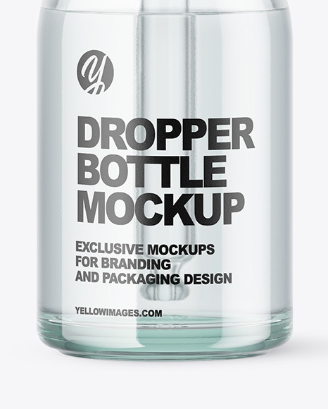 Blue Glass Dropper Bottle Mockup