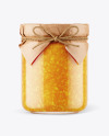 Glass Orange Jam Jar with Paper Cap Mockup