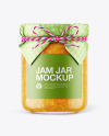 Glass Orange Jam Jar with Paper Cap Mockup