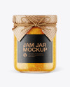 Glass Orange Jam Jar with Paper Cap Mockup