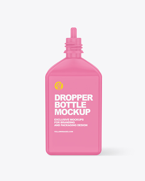 Glossy Dropper Bottle Mockup