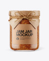 Glass Fig Jam Jar with Paper Cap Mockup