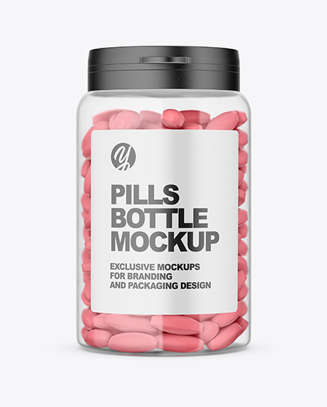 Clear Pills Bottle Mockup - Clear+bottle+mockup+with+flip+top+mockup+-+Smarty+Mockups