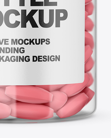 Clear Pills Bottle Mockup