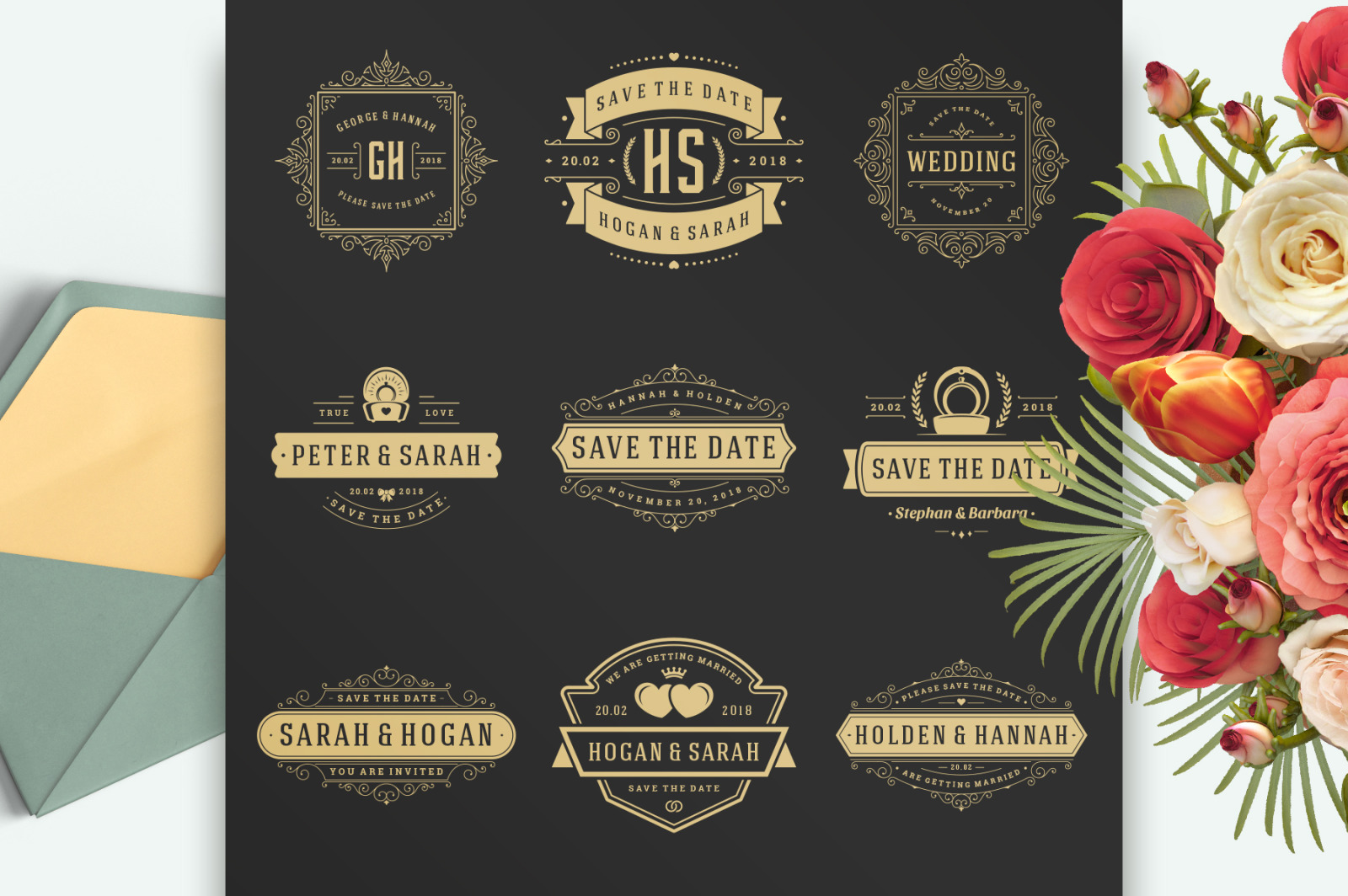 18 Wedding Logos and Badges 18 Wedding Logos and Badges