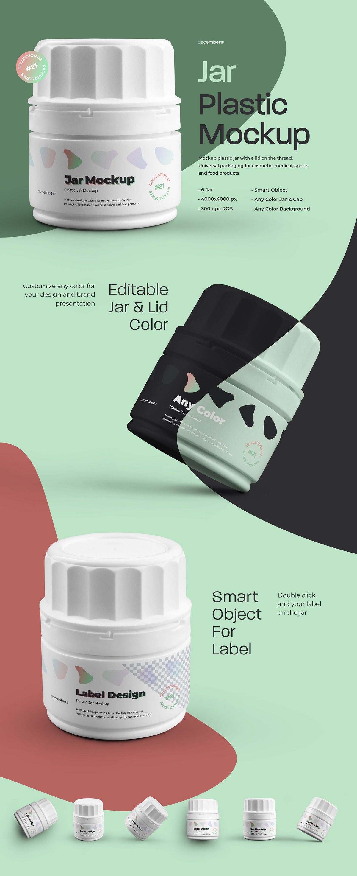6 Mockups Plastic Small Jar 6 Mockups Plastic Small Jar