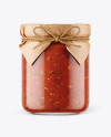 Glass Bolognese Sauce Jar with Paper Cap Mockup