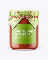 Glass Bolognese Sauce Jar with Paper Cap Mockup