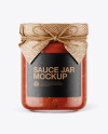 Glass Bolognese Sauce Jar with Paper Cap Mockup