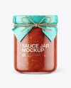 Glass Bolognese Sauce Jar with Paper Cap Mockup