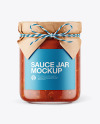 Glass Bolognese Sauce Jar with Paper Cap Mockup