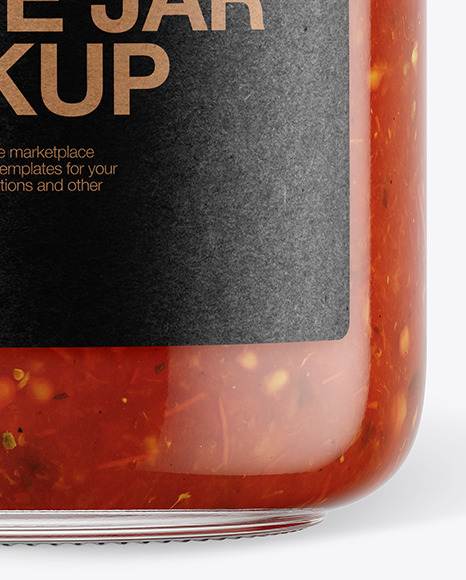 Glass Bolognese Sauce Jar with Paper Cap Mockup