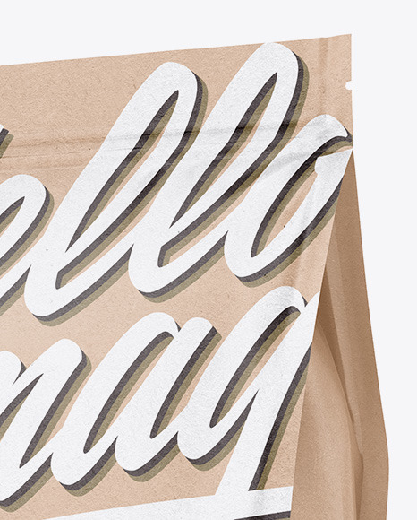 Kraft Stand-Up Bag with Matte Coffee Mug Mockup