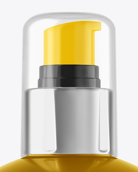 Metallic Cosmetic Bottle with Pump Mockup