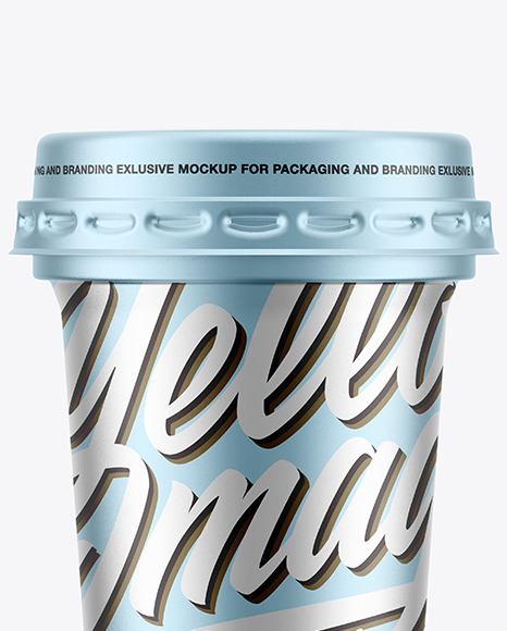 Metallic Yogurt Cup Mockup Metallic Yogurt Cup Mockup