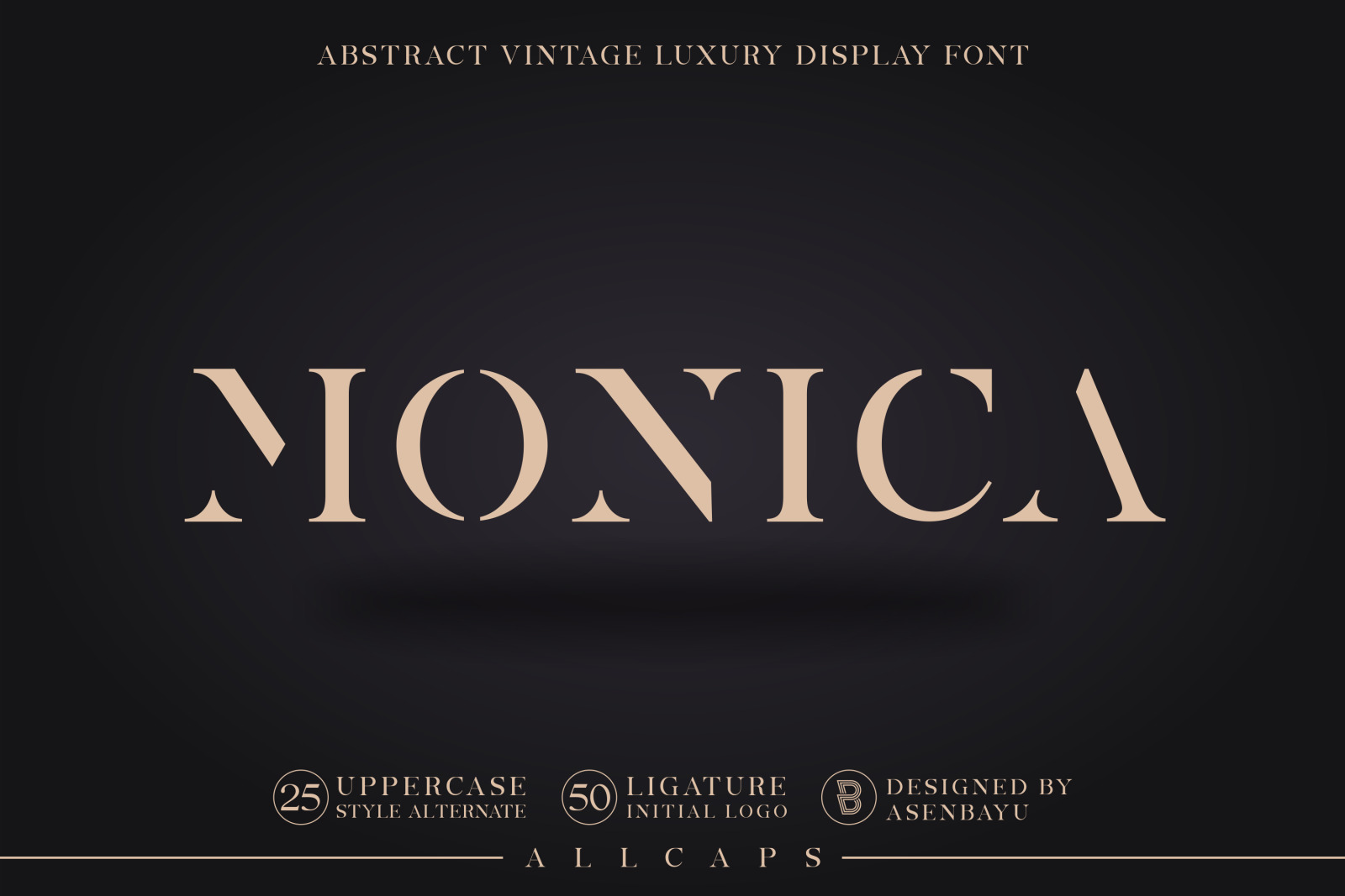 MONICA ALLCAPS - Abstract Vintage Display Font