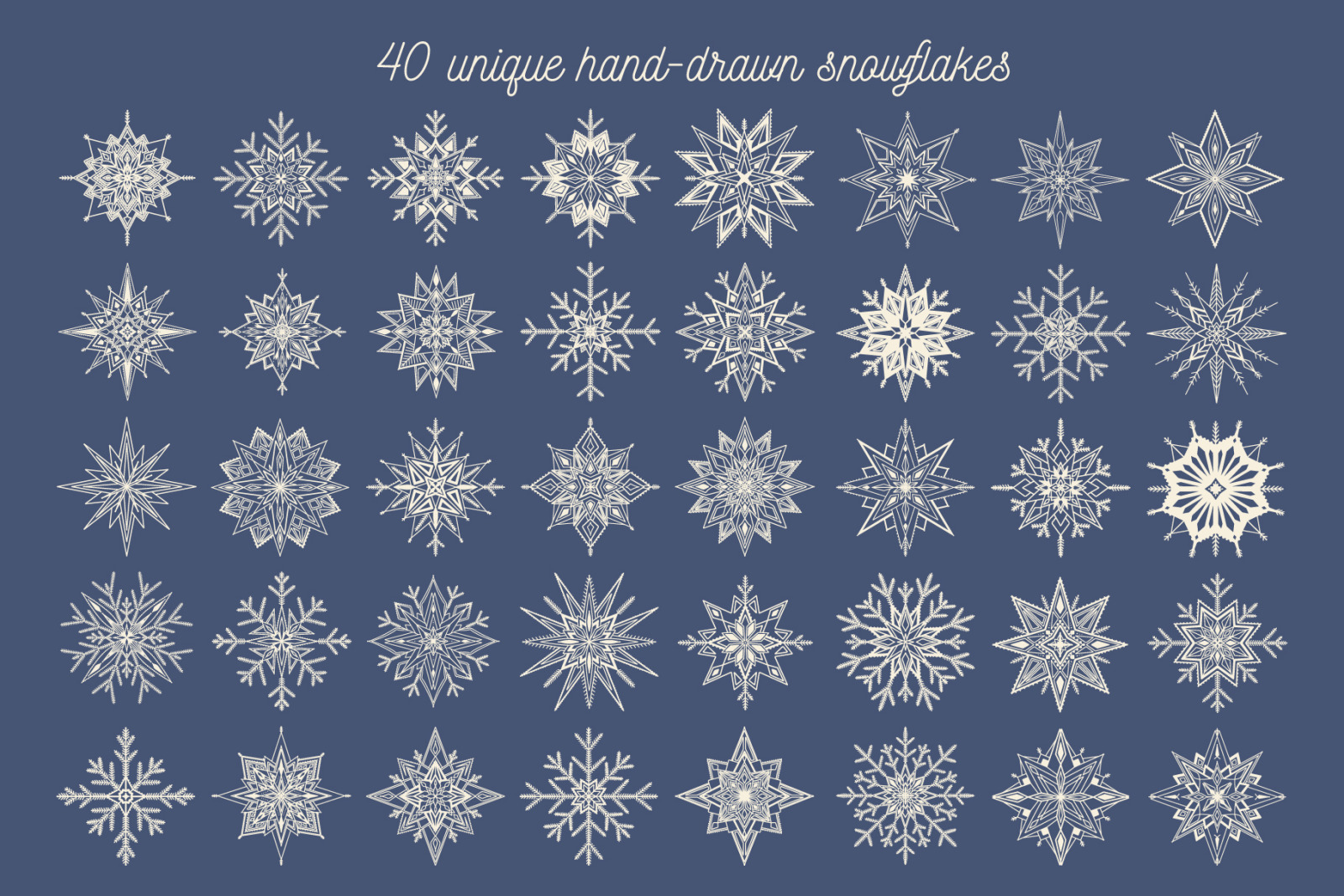 Snowy | 65 snowflakes illustrations