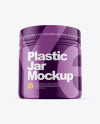 Glossy Protein Jar w/ Shrink Sleeve Mockup