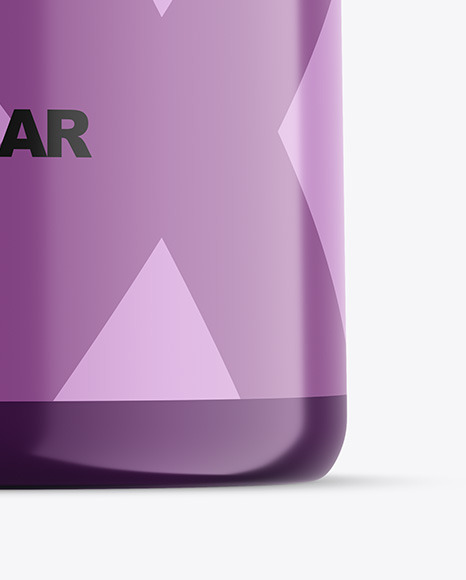 Glossy Protein Jar w/ Shrink Sleeve Mockup