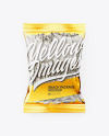 Clear Transparent Plastic Pack with White Sunflower Seeds Mockup - Top View