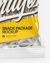 Clear Transparent Plastic Pack with White Sunflower Seeds Mockup - Top View