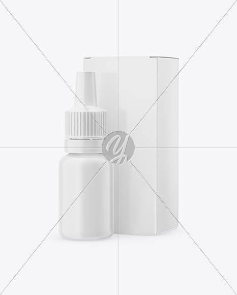 Matte Dropper Bottle with Glossy Paper Box Mockup