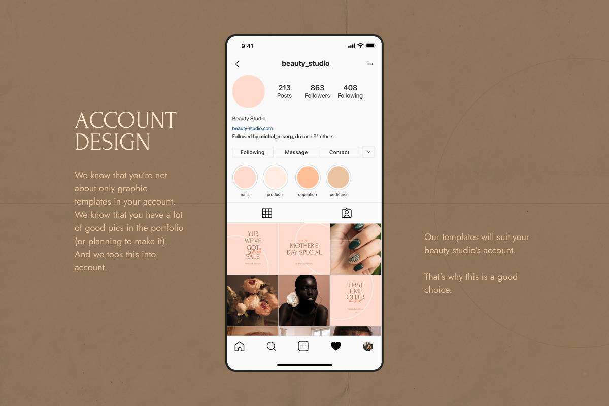 Yemoja — Instagram Posts Templates for Beauty Studio