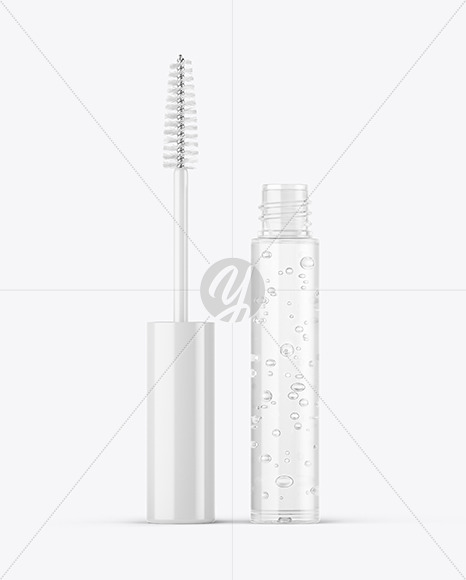 Opened Clear Mascara Tube Mockup