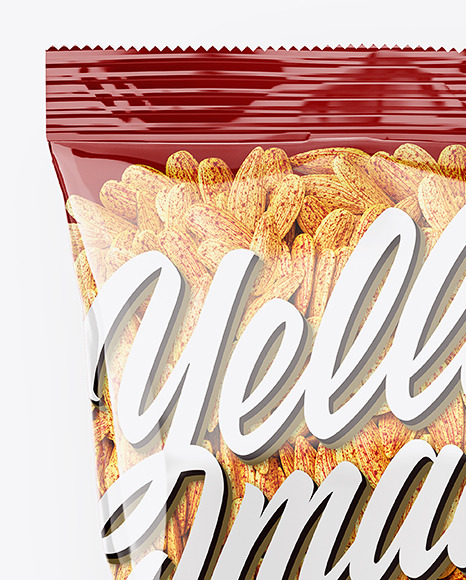 Clear Transparent Plastic Pack With Spicy Sunflower Seeds Mockup - Top View