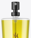 Clear Glass Yellow Perfume Bottle Mockup