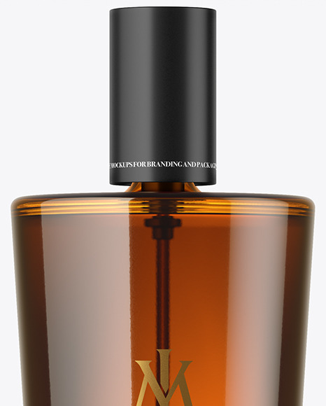 Amber Glass Perfume Bottle Mockup