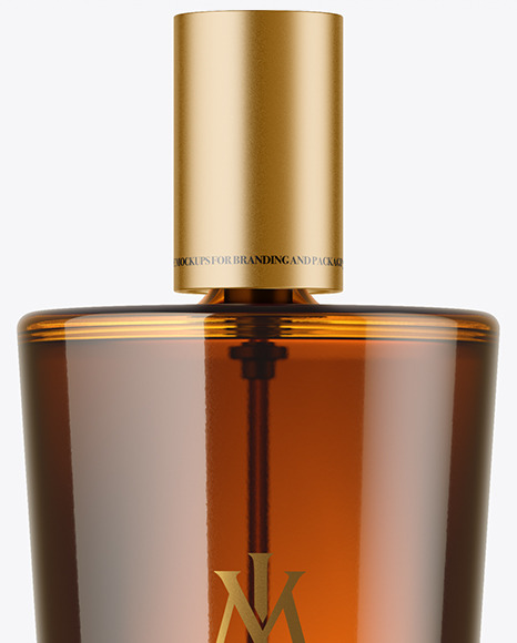 Amber Glass Perfume Bottle Mockup